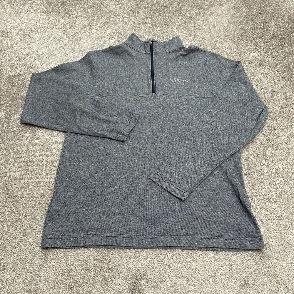 Columbia Midweight Sweatshirt Men Medium Gray 1/4 Zip Pullover Casual Outdoor